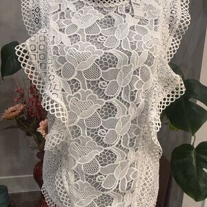 White House Black Market Floral Lace Blouse